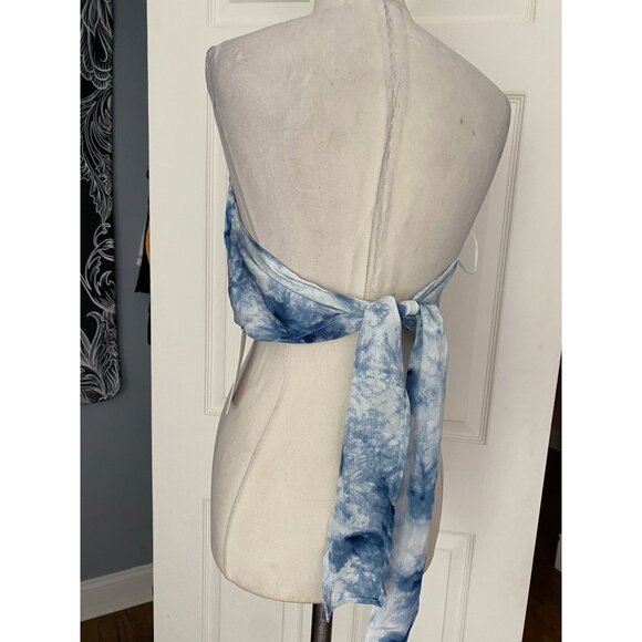 NWT Cotton candy LA blue tie dye bandana top MED - Picture 3 of 4